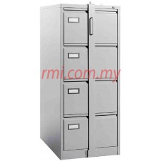Filling Cabinet @ 4 Drawer c/w Goose Neck Handle & Locking Bar